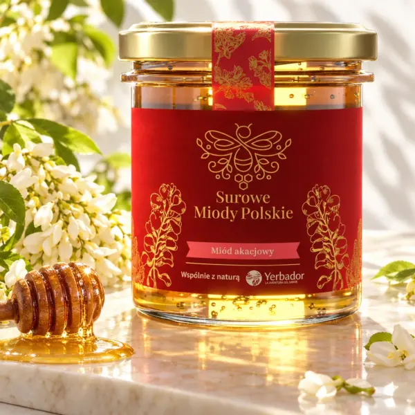 Surowy Miód Akacjowy – Delikatność Kwiecistego Raju – 400g
