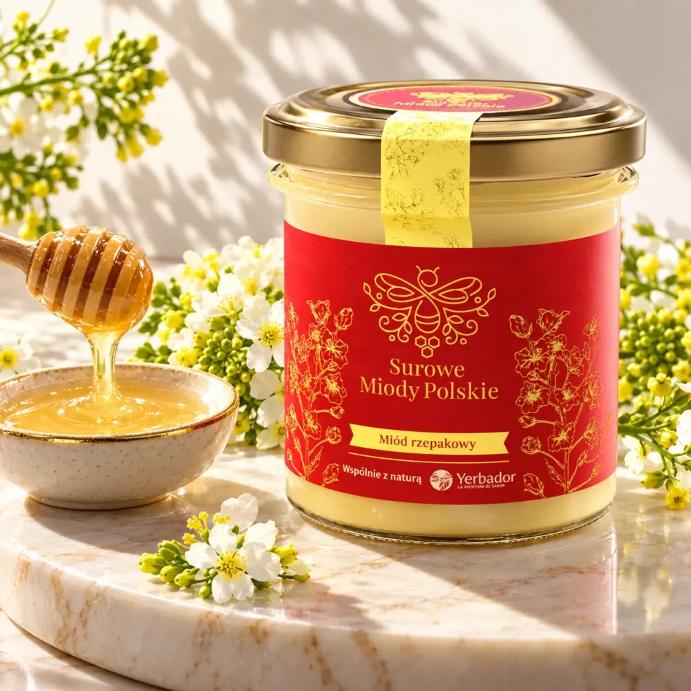 SUROWY MIÓD RZEPAKOWY – JASNA NUTA POLSKIEGO POLA – 400g
