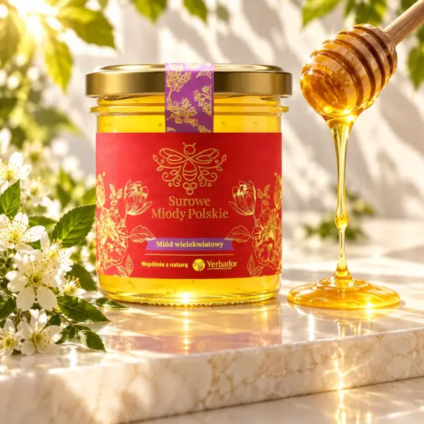SUROWY MIÓD WIELOKWIATOWY – PRAWDZIWA SYMFONIA KWIATOWEJ MUZYKI – 400g