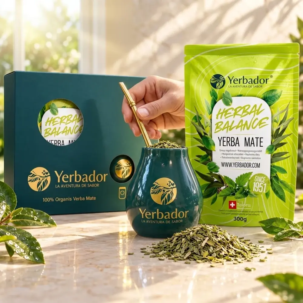 ZESTAW STARTOWY YERB MATE – BOMBILLA + MATERO + YERBA ZIOŁOWY BALANS ZESTAW STARTOWY YERB MATE – BOMBILLA + MATERO + YERBA ZIOŁOWY BALANS — propozycja podania