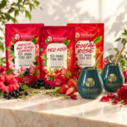 ZESTAW ŚWIĄTECZNEJ MIŁOŚCI – RED KISS + RÓŻA + HIBISKUS + 2 MATERO + 2 BOMBILLE