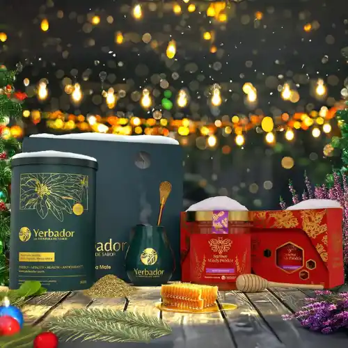 Zestaw prezentowy yerba mate i surowe miody polskie