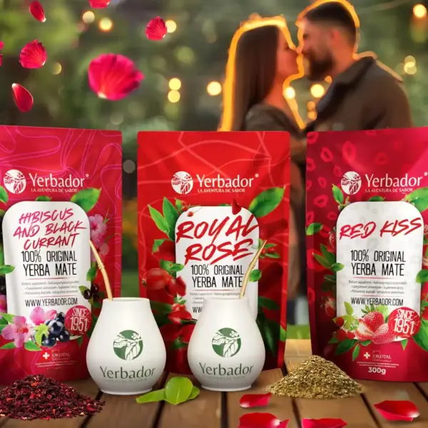 ZESTAW RED KISS + RÓŻA + HIBISKUS + 2 MATERO + 2 BOMBILLE