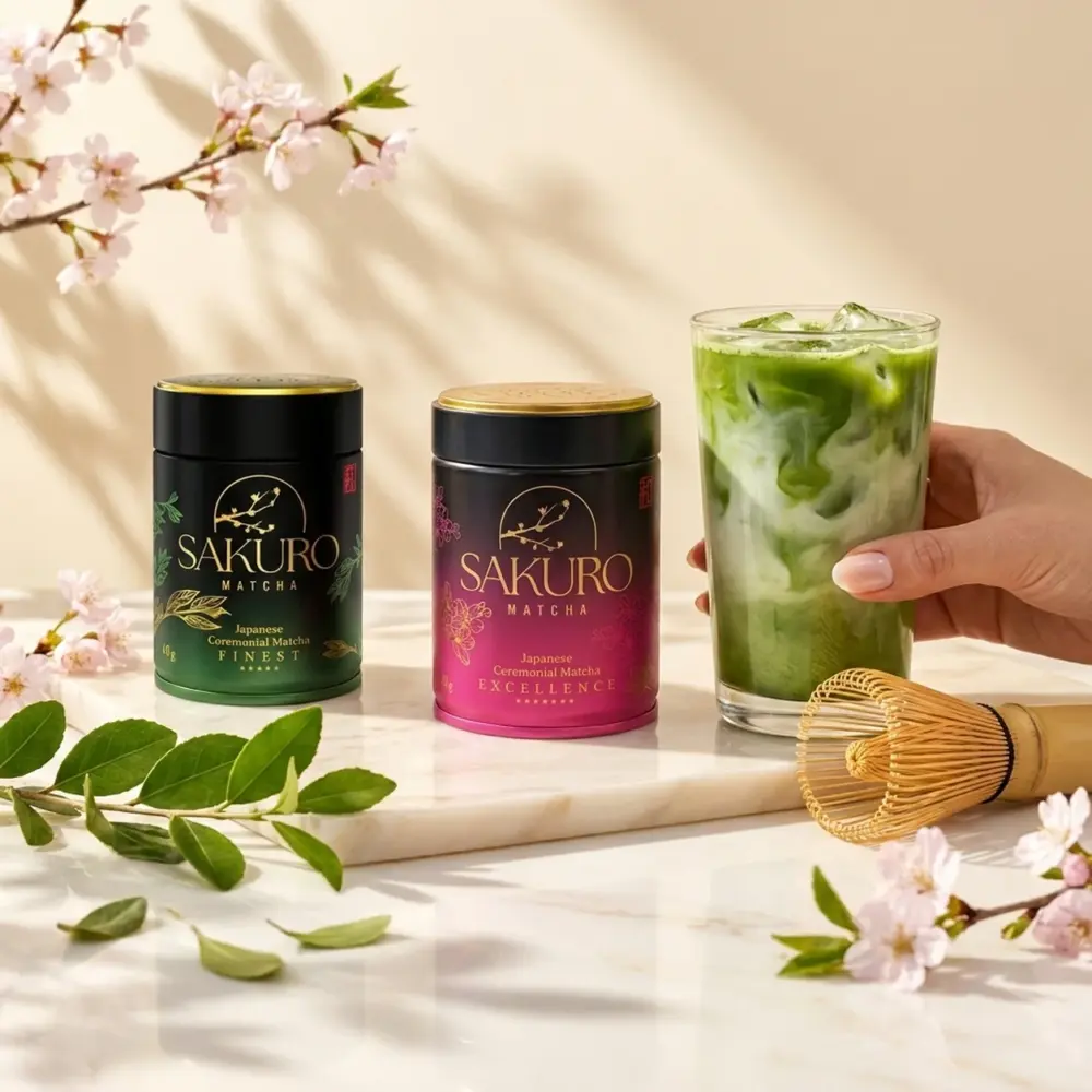 Sakuro Matcha 2× Excellence 40g + Finest 40g / suplement diety Sakuro Matcha 2× Excellence 40g + Finest 40g / suplement diety — propozycja podania