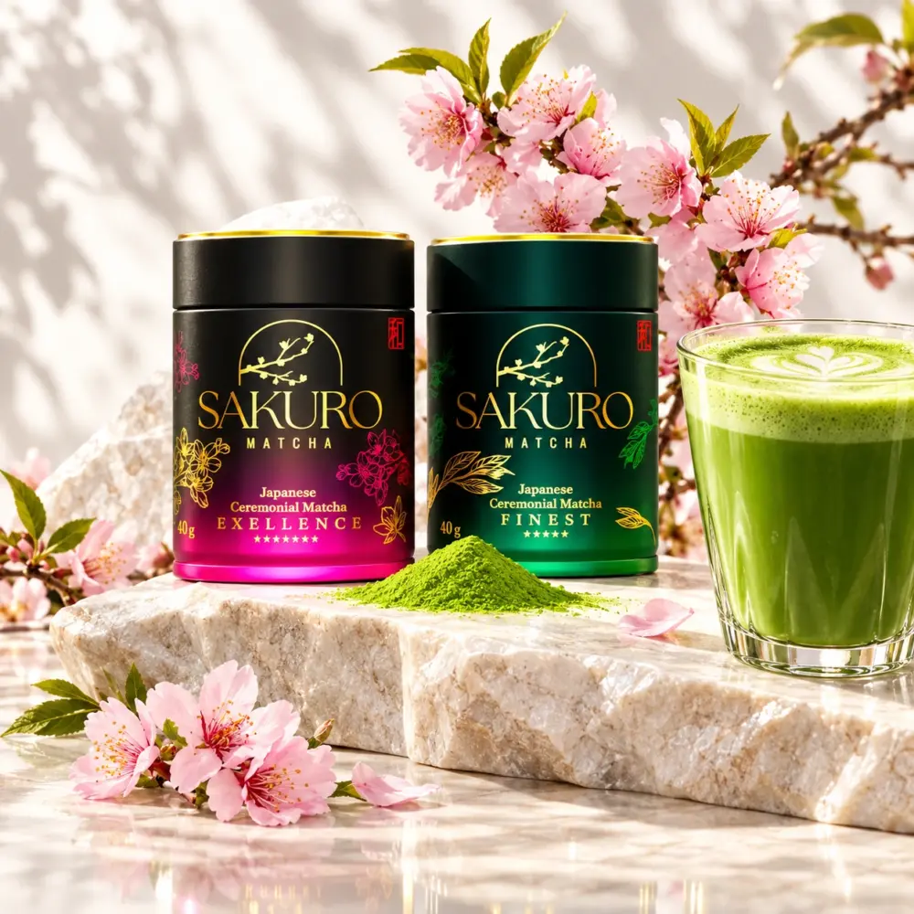 Sakuro Matcha Finest 40g + Excellence 40g / suplement diety Sakuro Matcha Finest 40g + Excellence 40g / suplement diety