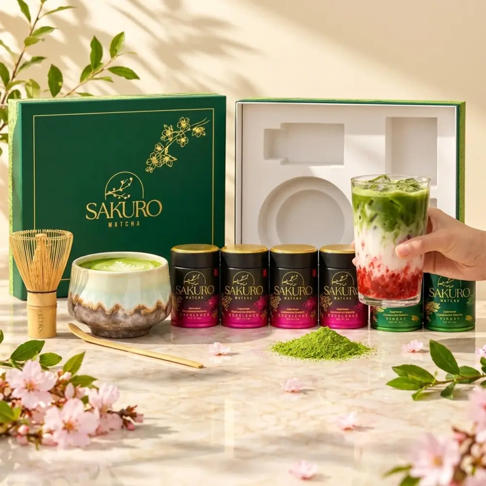 Zestaw Startowy 4× Matcha Excellence 40g 2× Matcha Finest 40g / suplement diety Zestaw Startowy 4× Matcha Excellence 40g 2× Matcha Finest 40g / suplement diety — propozycja podania