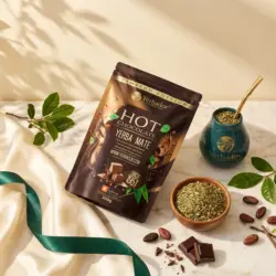 YERBA MATE – HOT CHOCOLATE — kompozycja w słonecznym świetle