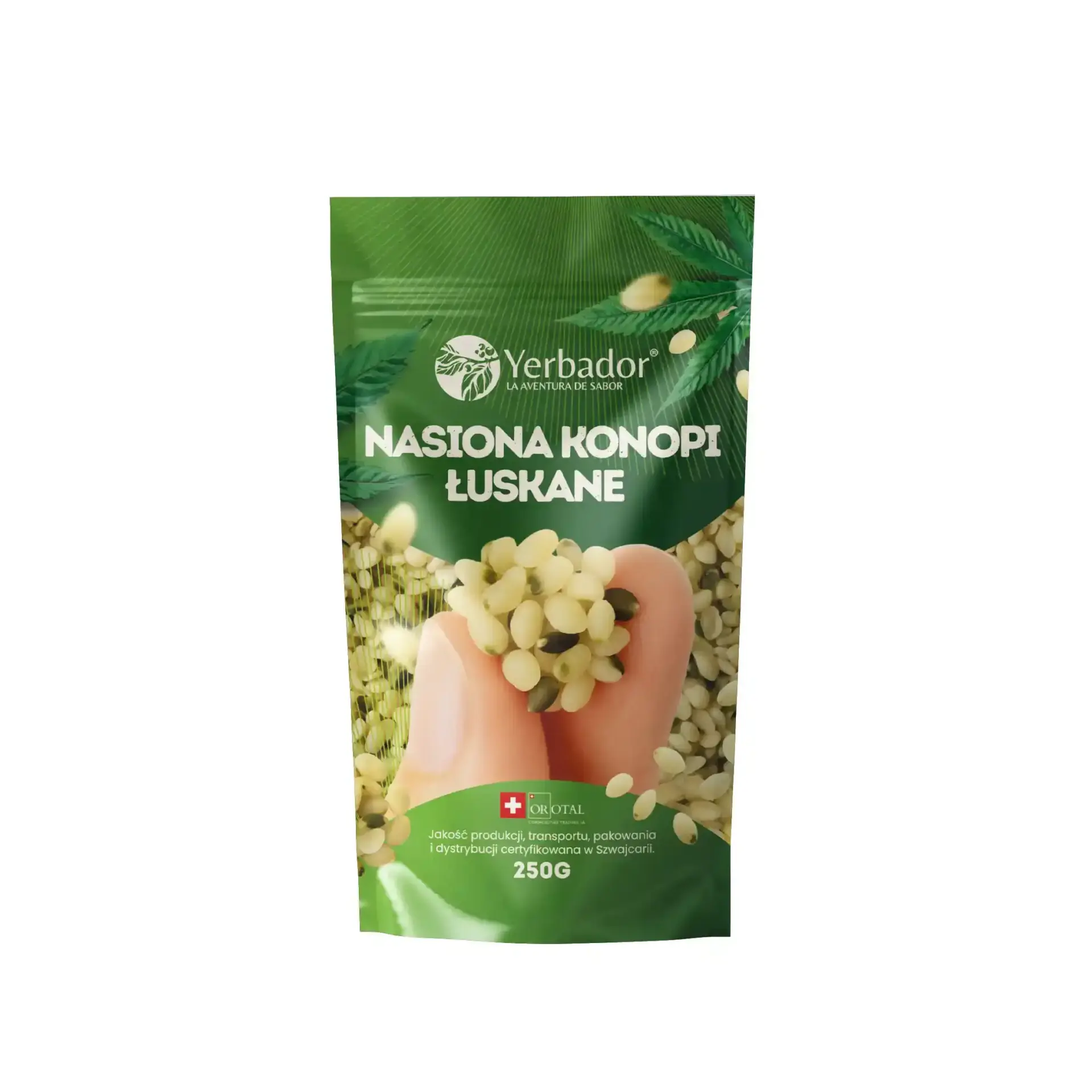 Nasiona konopi łuskane Yerbador 250 g - opakowanie doypack