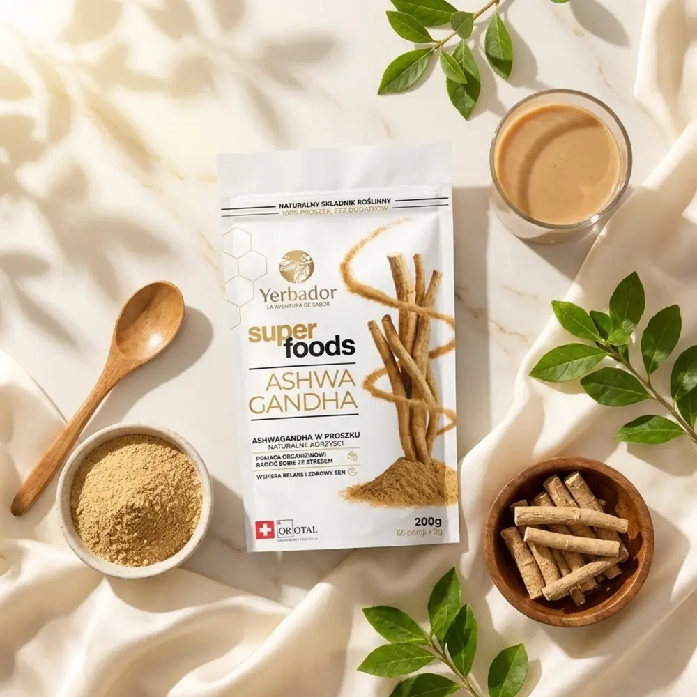 Ashwagandha w Proszku – 100 g – Naturalne Ukojenie i Odprężenie Ashwagandha w Proszku – 100 g – Naturalne Ukojenie i Odprężenie — kompozycja w słonecznym świetle