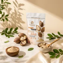 Baobab w Proszku – 200 g – Źródło Witaminy C i Błonnika — kompozycja w słonecznym świetle