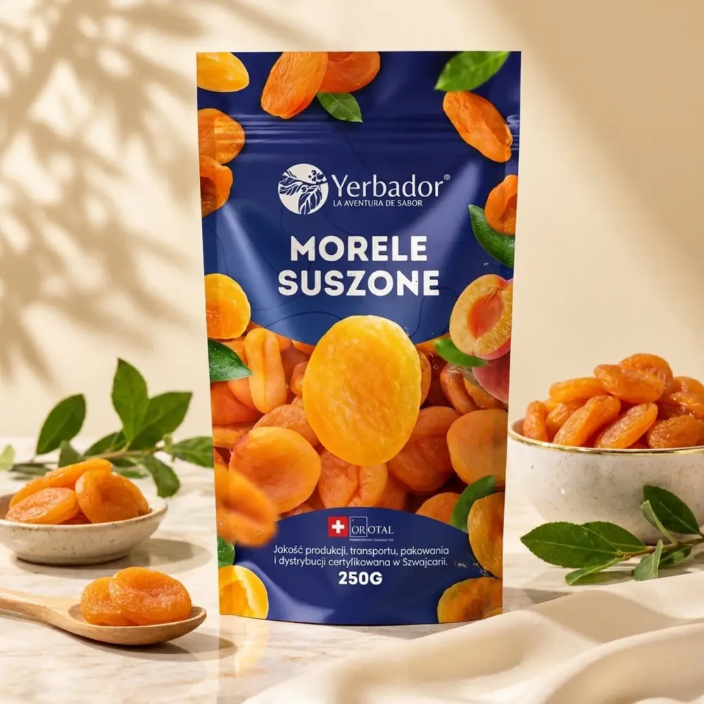 Morele Suszone – 250 g – Potęga Potasu i Żelaza Morele Suszone – 250 g – Potęga Potasu i Żelaza — kompozycja w słonecznym świetle