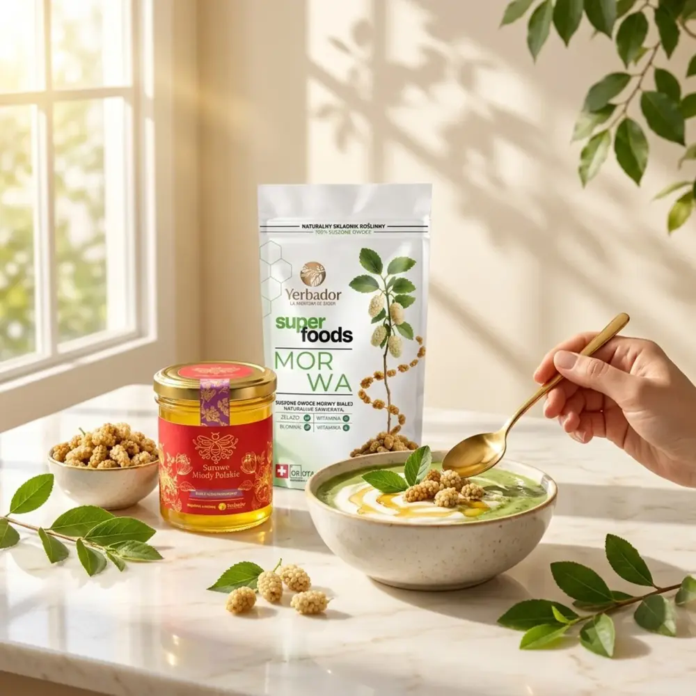 Morwa Biała – 200 g – Bogactwo Błonnika i Witaminy C Morwa Biała – 200 g – Bogactwo Błonnika i Witaminy C — propozycja podania