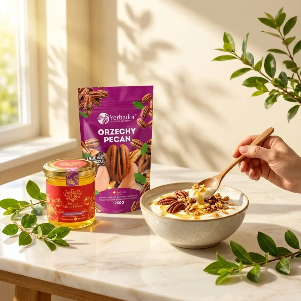 Orzechy Pekan – 250 g – Naturalne Źródło Magnezu i Cynku Orzechy Pekan – 250 g – Naturalne Źródło Magnezu i Cynku — propozycja podania