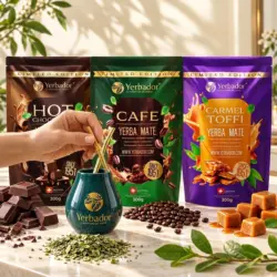ZESTAW – CAFE + HOT CHOCOLATE + CARMEL TOFFI + MATERO + BOMBILLA — propozycja podania