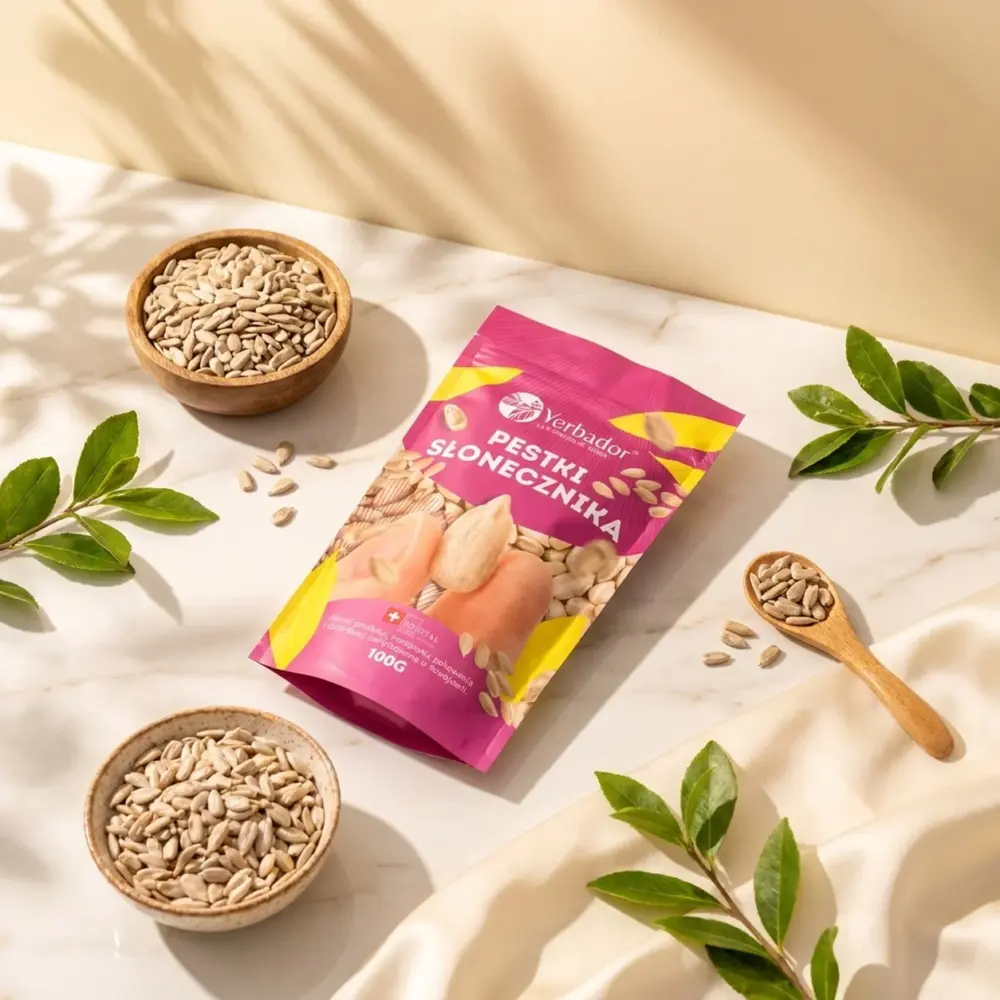 Pestki Słonecznika – 250 g – Bogactwo Magnezu i Błonnika Pestki Słonecznika – 250 g – Bogactwo Magnezu i Błonnika — kompozycja w słonecznym świetle