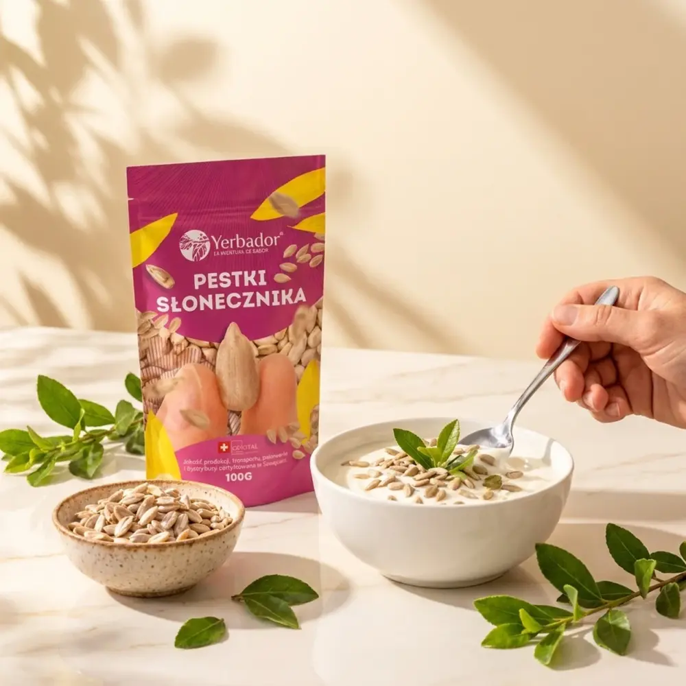 Pestki Słonecznika – 250 g – Bogactwo Magnezu i Błonnika Pestki Słonecznika – 250 g – Bogactwo Magnezu i Błonnika — propozycja podania