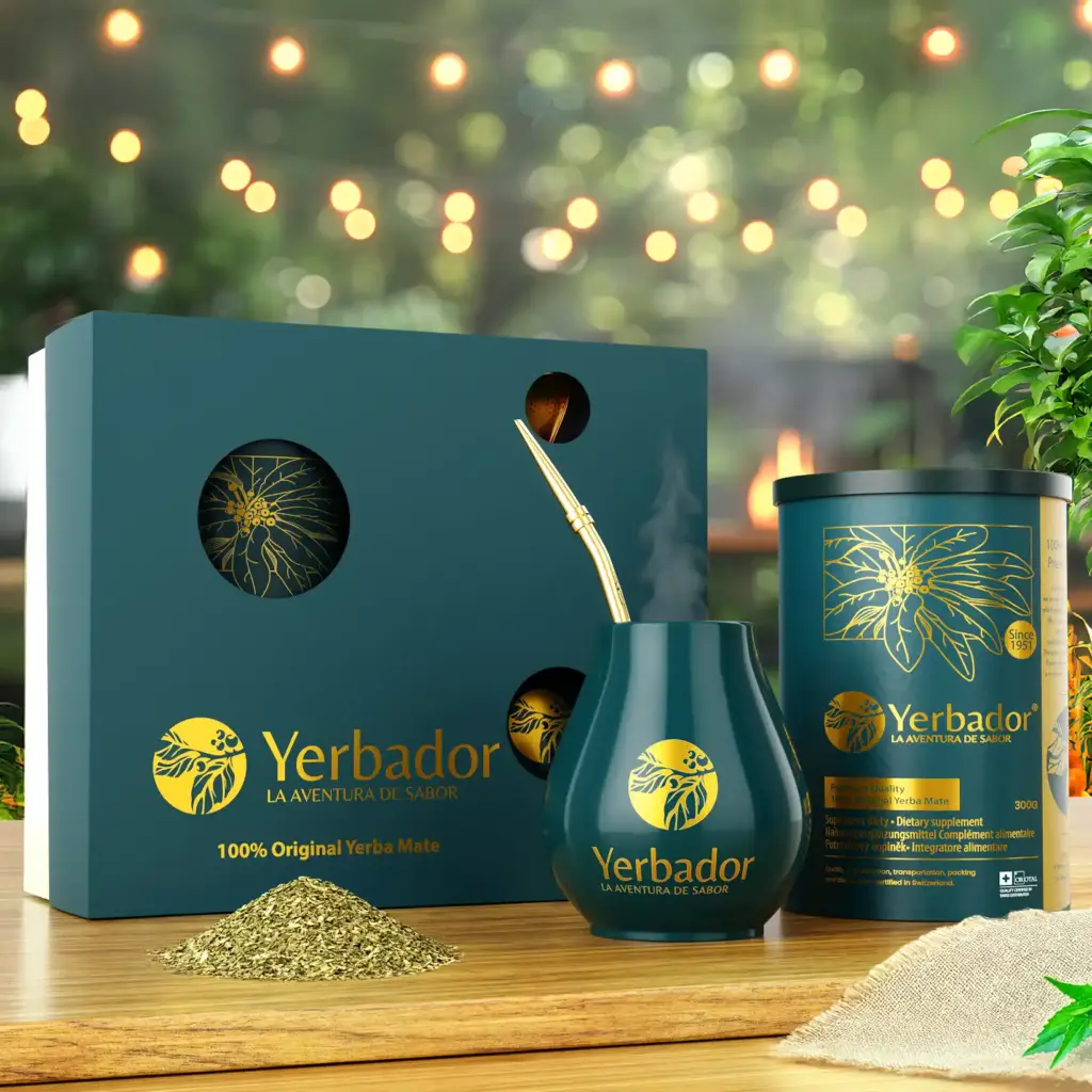 Zestaw prezentowy Yerba Mate Yerbador – pudełko, matero, bombilla i puszka z suszem