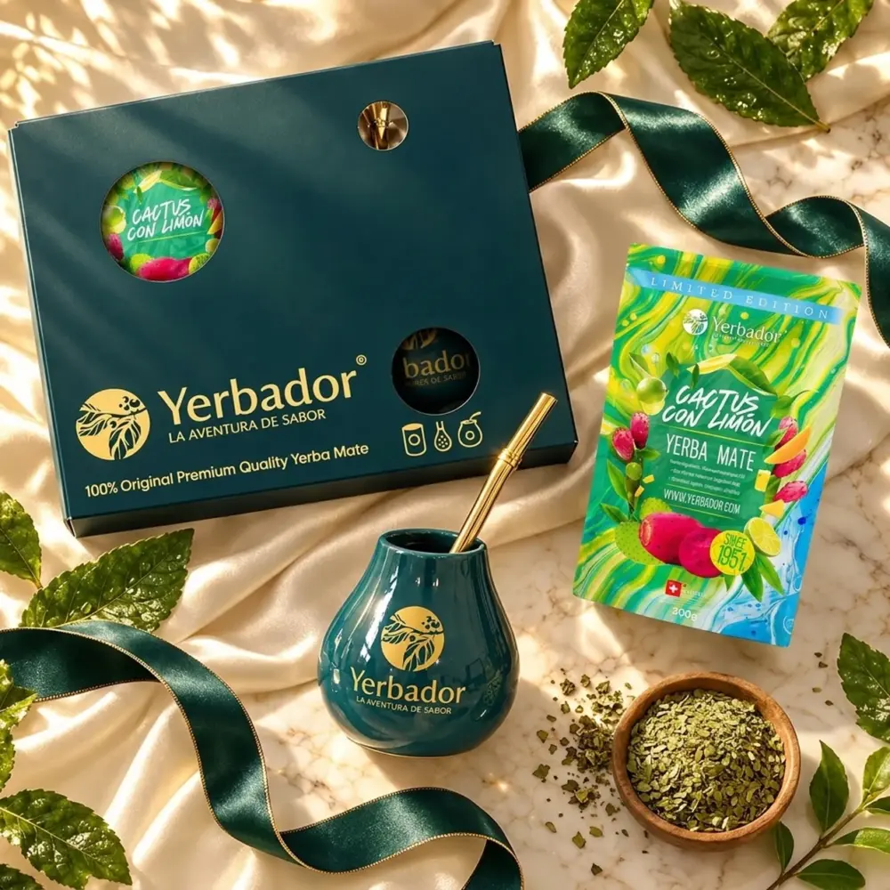 ZESTAW PREZENTOWY YERBA MATE – CACTUS CON LIMON ZESTAW PREZENTOWY YERBA MATE – CACTUS CON LIMON — kompozycja w słonecznym świetle