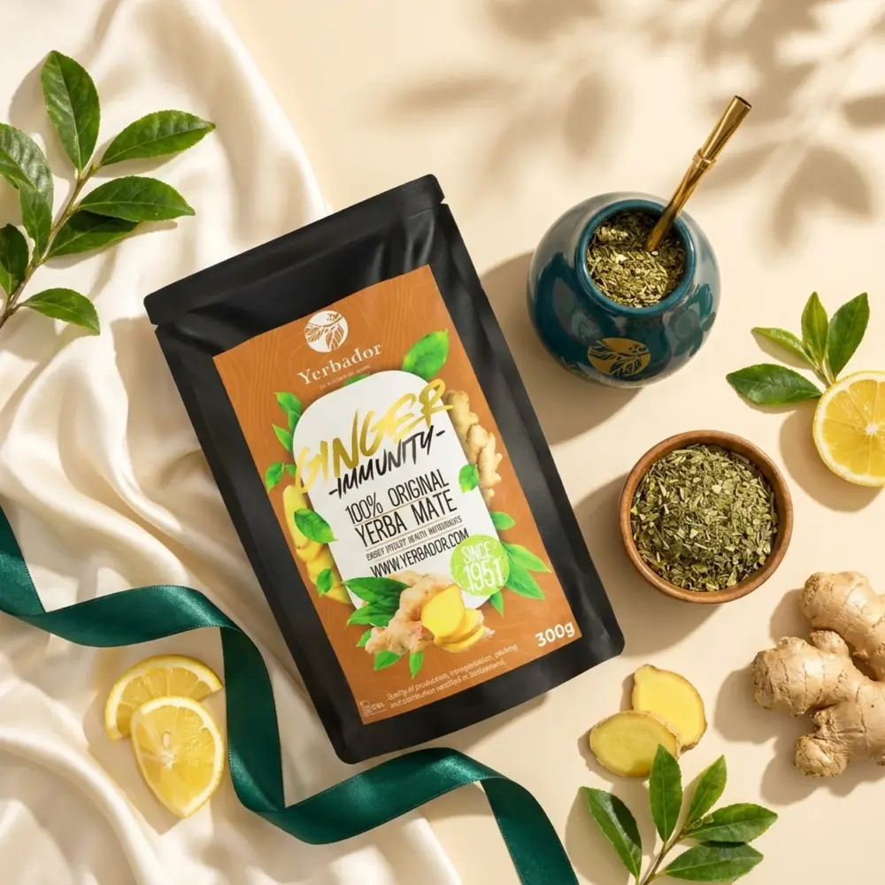 YERBA MATE – ODPRONOŚĆ IMBIRU + NBIERAK BUKOWY YERBA MATE – ODPRONOŚĆ IMBIRU + NBIERAK BUKOWY — kompozycja w słonecznym świetle