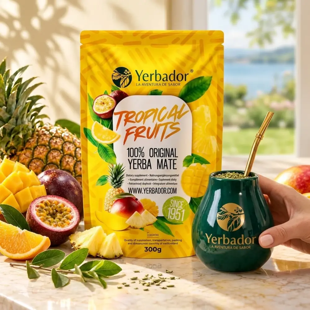 YERBA MATE – OWOCE TROPIKALNE + BUKOWY NABIERAK YERBA MATE – OWOCE TROPIKALNE + BUKOWY NABIERAK — propozycja podania