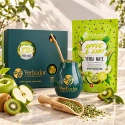 ZESTAW PREZENTOWY YERBA MATE – APPLE & KIWI + BUKOWY NABIERAK