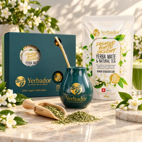 ZESTAW PREZENTOWY YERBA MATE – BIAŁY JAŚMIN + NABIERAK BUKOWY