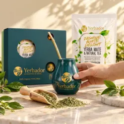 ZESTAW PREZENTOWY YERBA MATE – BIAŁY JAŚMIN + NABIERAK BUKOWY — propozycja podania