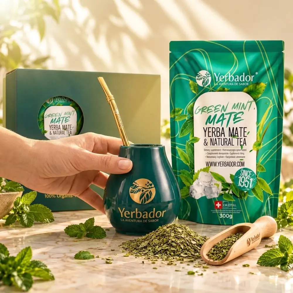 ZESTAW STARTOWY YERBA MATE – ZIELONA MIĘTA – YERBA MATE + ZIELONA HERBATA + NABIERAK BUKOWY ZESTAW STARTOWY YERBA MATE – ZIELONA MIĘTA – YERBA MATE + ZIELONA HERBATA + NABIERAK BUKOWY — propozycja podania