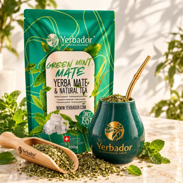 ZIELONA MIĘTA – YERBA MATE + ZIELONA HERBATA + NABIERAK BUKOWY