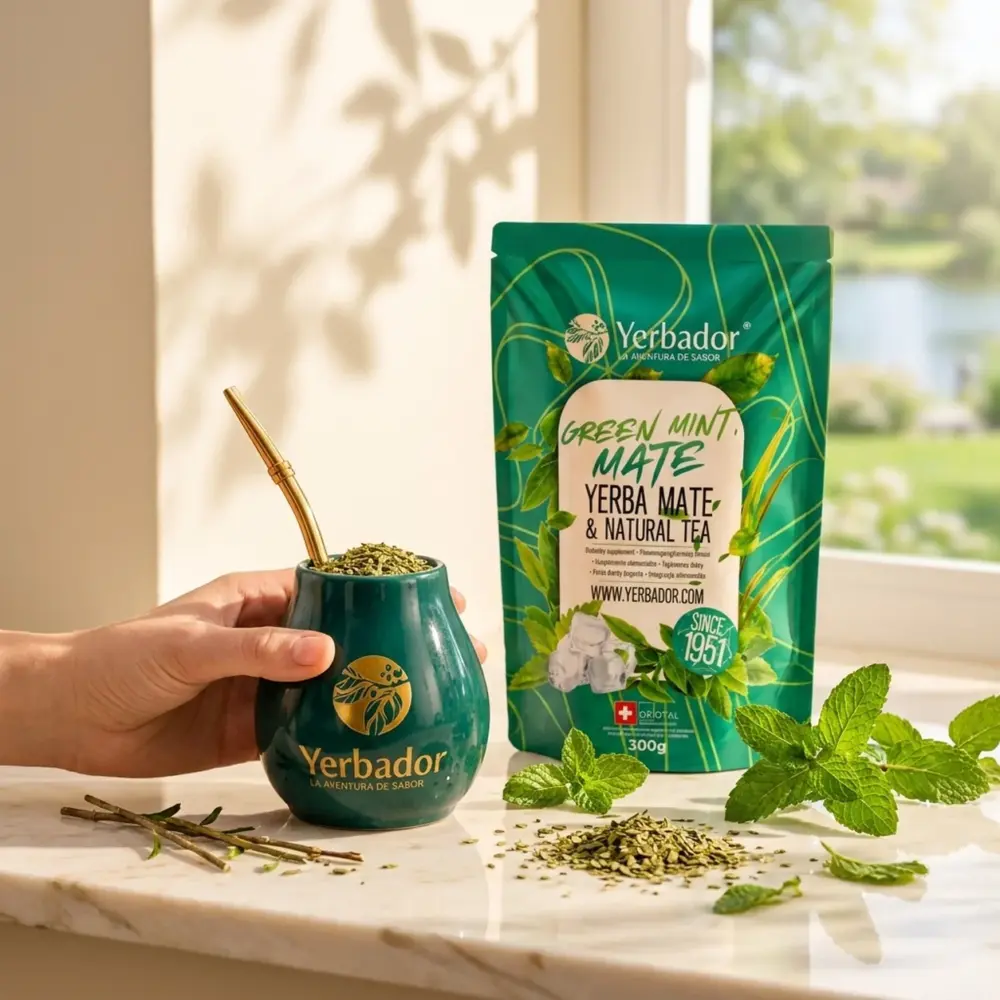 ZIELONA MIĘTA – YERBA MATE + ZIELONA HERBATA + NABIERAK BUKOWY ZIELONA MIĘTA – YERBA MATE + ZIELONA HERBATA + NABIERAK BUKOWY — propozycja podania