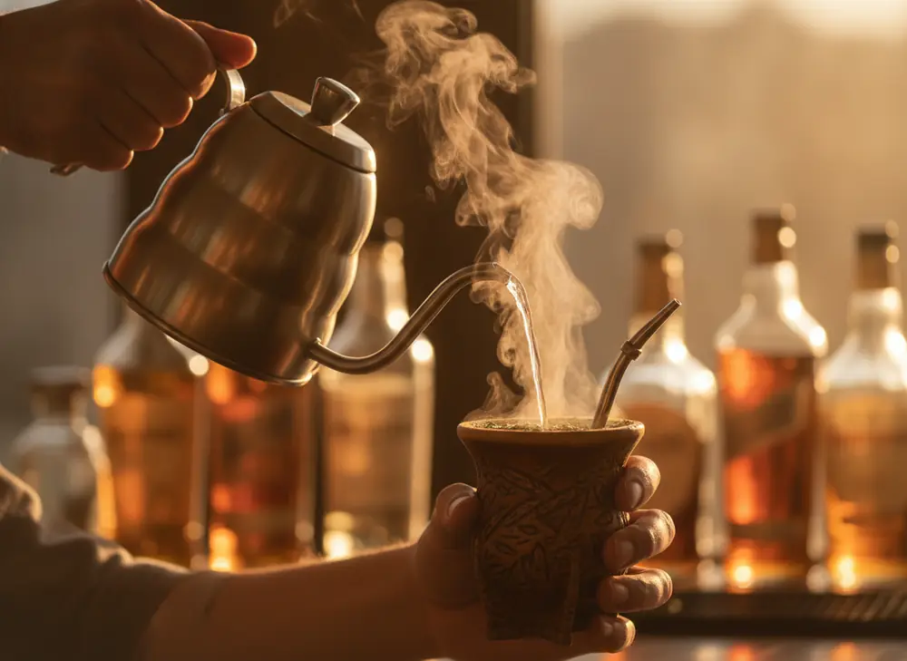Parzenie yerba mate dla gości restauracji