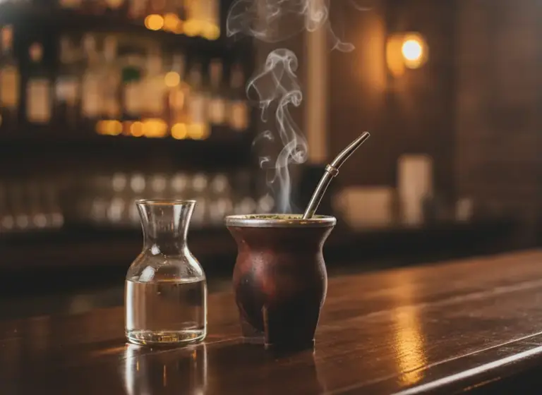 Yerba mate serwowana w restauracji - matero na barze