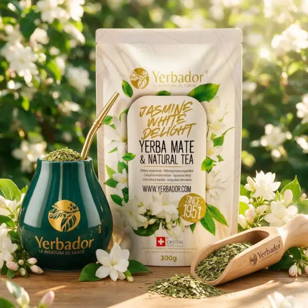 BIAŁY JAŚMIN – YERBA MATE Z BIAŁĄ HERBATĄ + NABIERAK BUKOWY