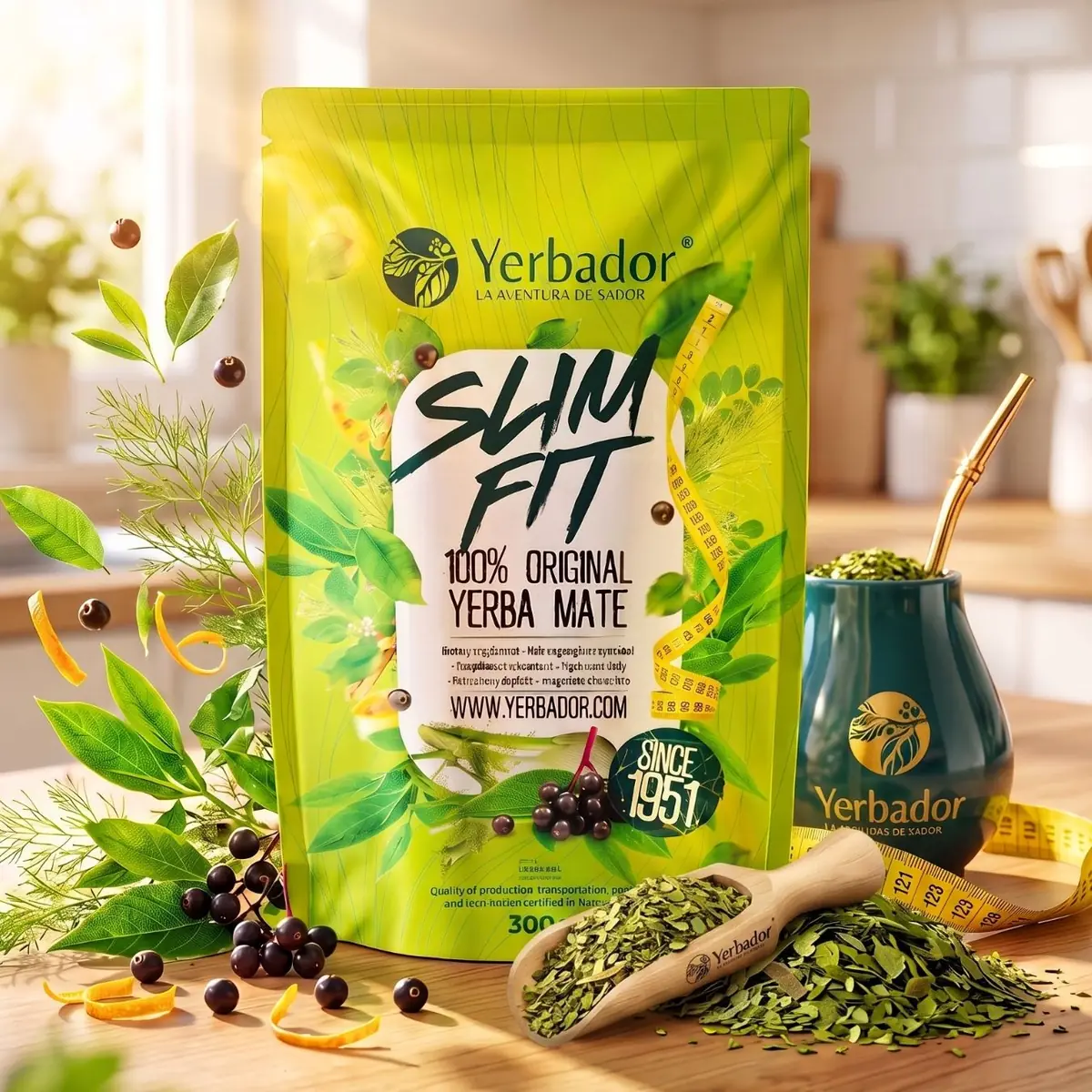 YERBA MATE – WSPARCIE KONTROLI WAGI – SLIM FIT Z BUKOWYM NABIERAKIEM