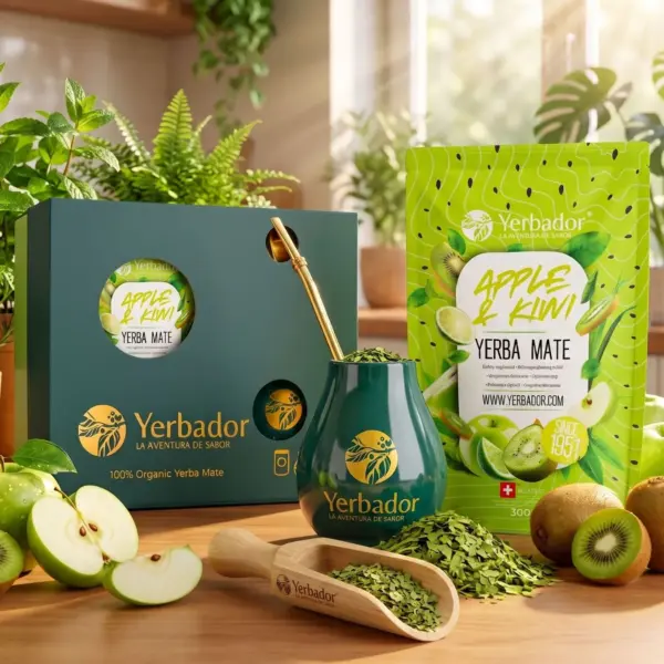 ZESTAW PREZENTOWY YERBA MATE – APPLE & KIWI + BUKOWY NABIERAK