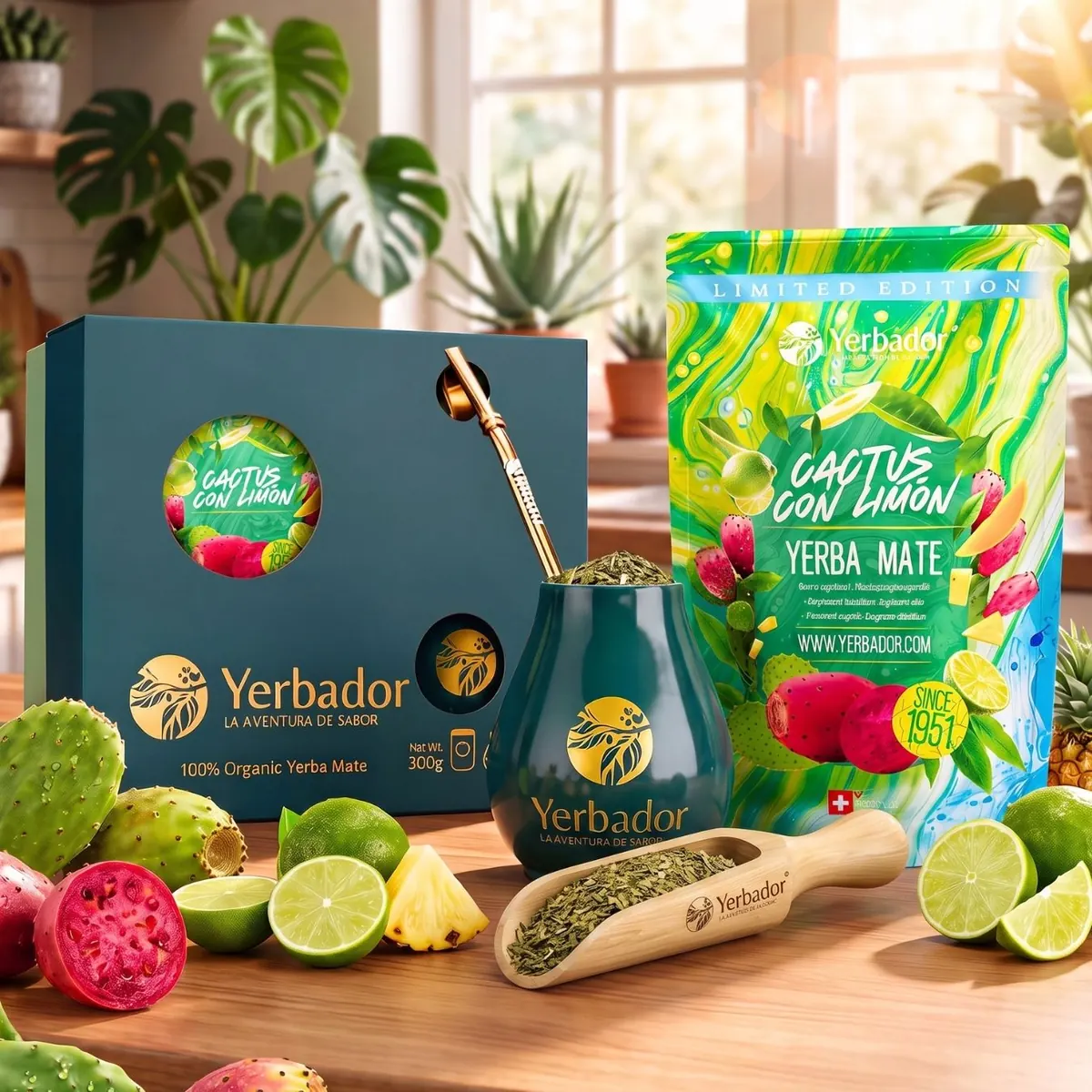 ZESTAW PREZENTOWY YERBA MATE – CACTUS CON LIMON + NABIERAK BUKOWY