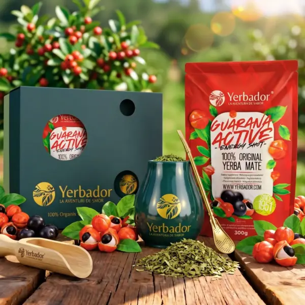 ZESTAW STARTOWY – BOMBILLA + MATERO + YERBA MATE ULTRA ENERGIA – GUARANA + NABIERAK BUKOWY