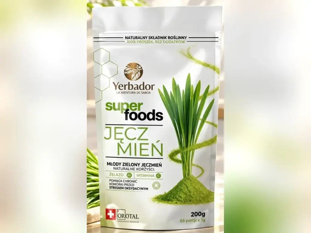 Opakowanie Yerbador Superfoods Młody Zielony Jęczmień 200 g