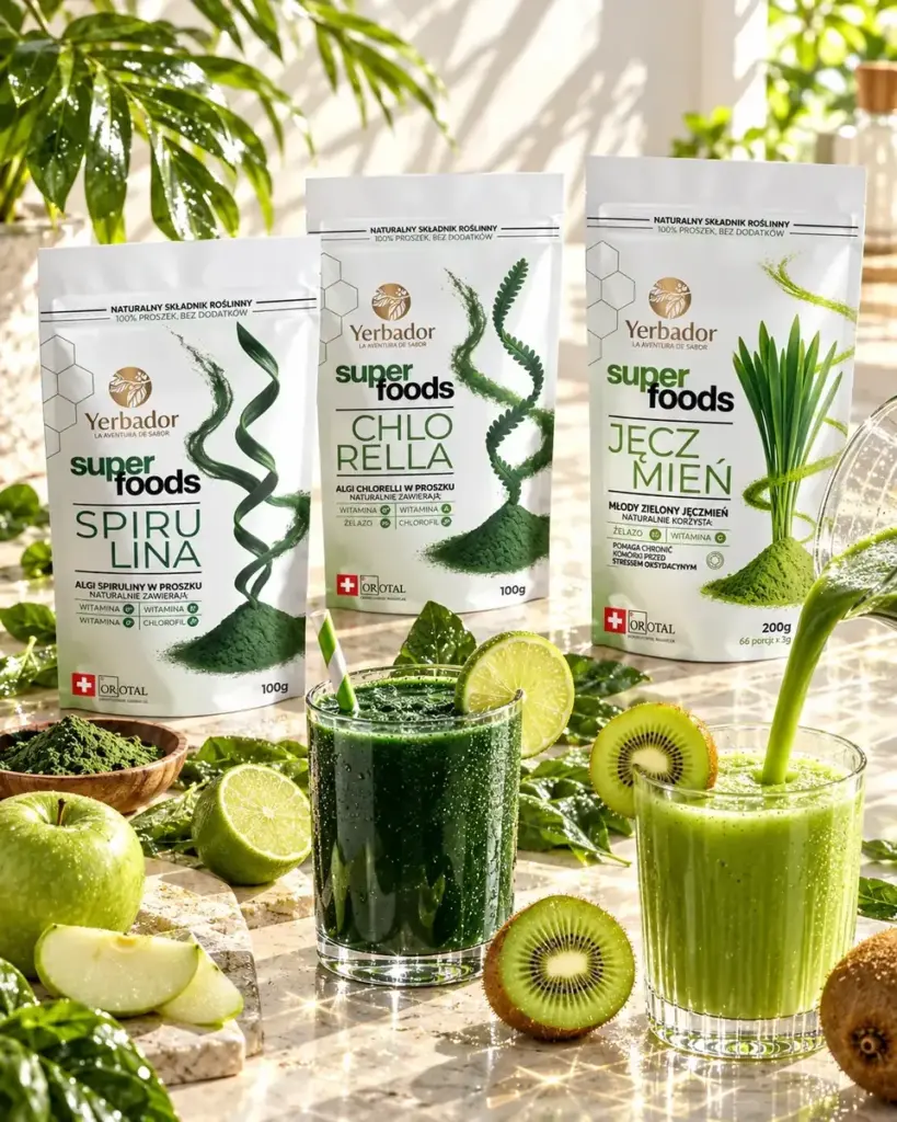 Dlaczego warto pić yerba mate: trzy zielone superfoods Yerbador, koktajle z plusku, kiwi i jabłka