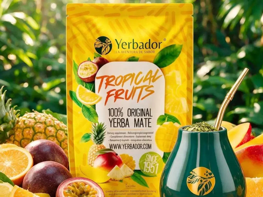 Yerba mate a cukier: yerba mate Tropical Fruits z ananasem, marakują i pomarańczą