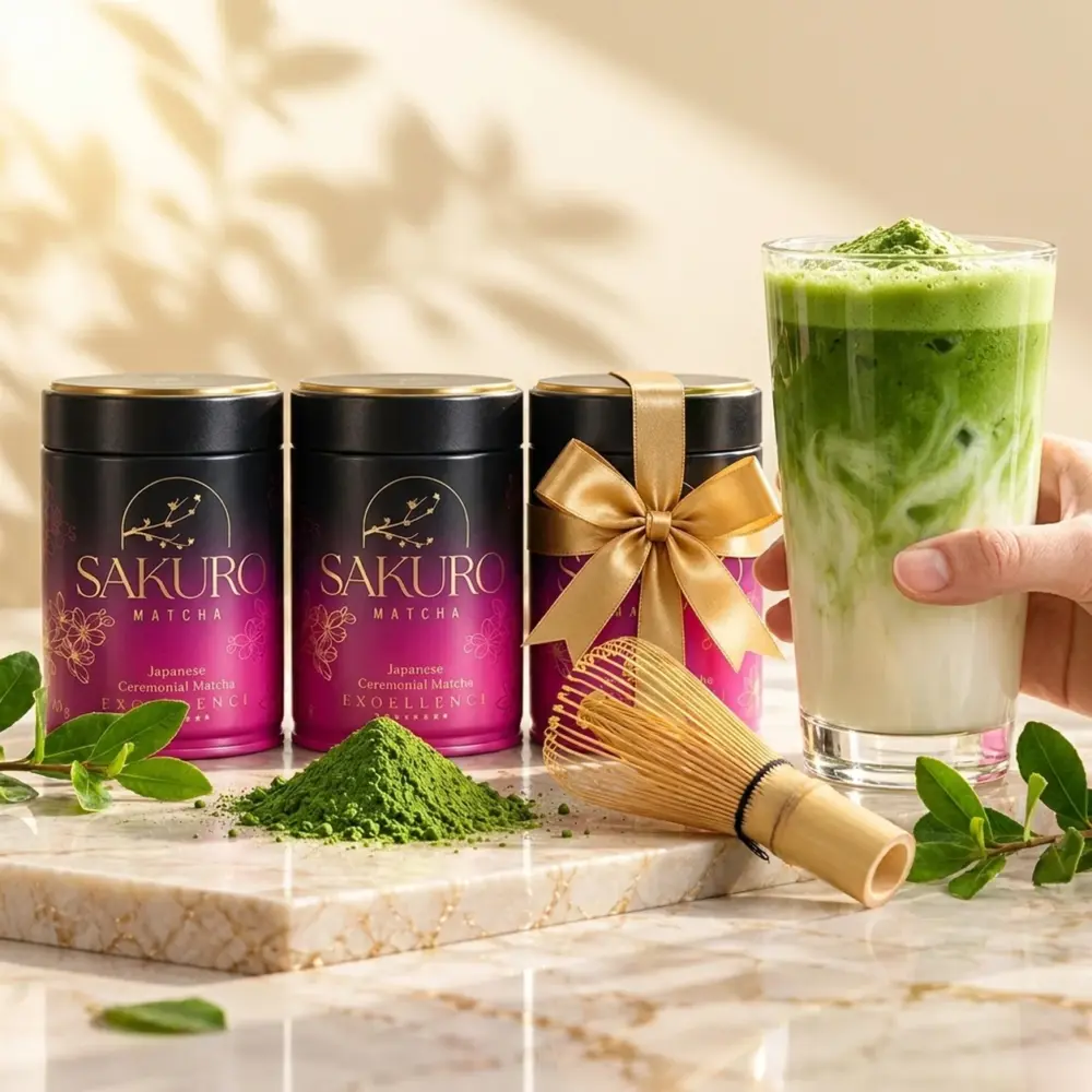 Sakuro Matcha 2+1 GRATIS — 3× puszka Excellence 40g / suplement diety Sakuro Matcha 2+1 GRATIS — 3× puszka Excellence 40g / suplement diety — propozycja podania