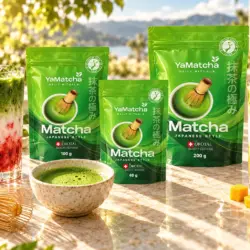 YaMatcha w trzech gramaturach: 40 g, 100 g i 200 g z truskawkowym i mango latte