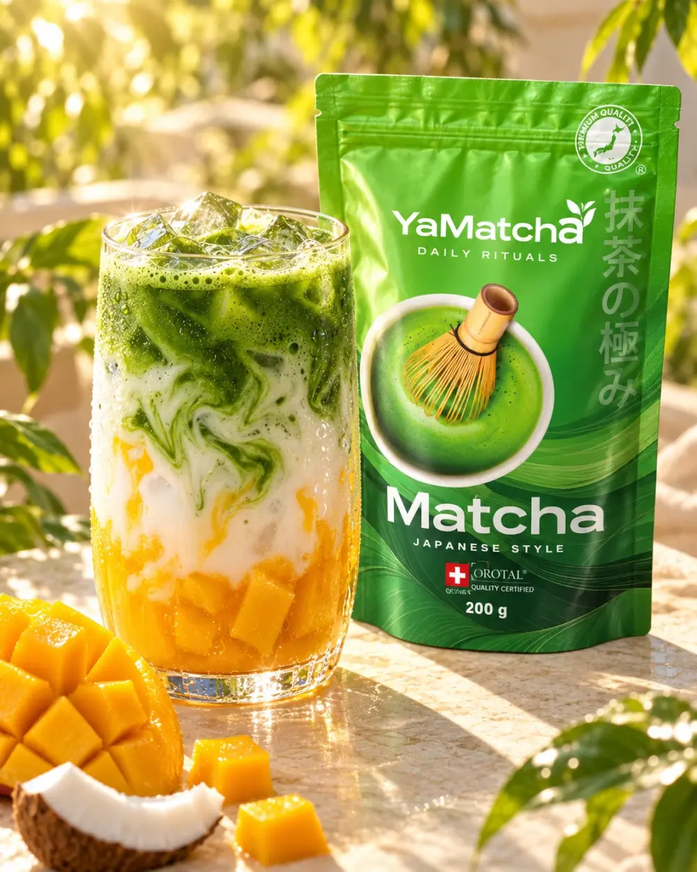 yamatcha-matcha-mango-kokos-200g Matcha z mango i mlekiem kokosowym — YaMatcha 200 g